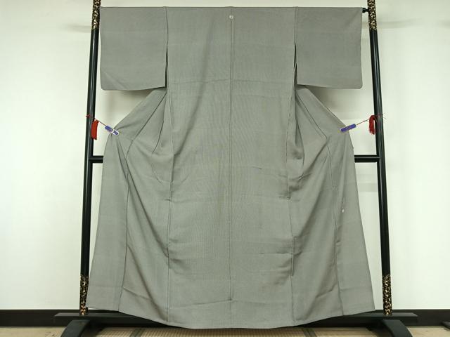 平和屋着物▽伝統工芸士　関正三郎　江戸小紋　単衣　万筋　霞色×暗黒色　正絹　逸品　AABH8580jh 平和屋着物▽伝統工芸士 関正三郎 江戸小紋 単衣 万筋 霞