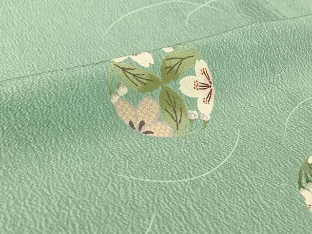 平和屋着物▽小紋 単衣 花丸文 洗える着物 AABH8581jh