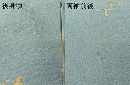 平和屋着物▽上質な小紋　単衣　草花文　鬼しぼ縮緬　正絹　逸品　AABH8583jh