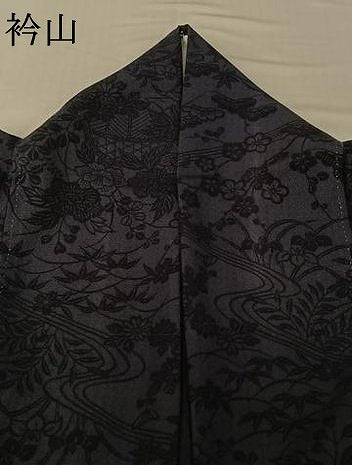 平和屋着物▽上質な小紋　単衣　流水花文　正絹　逸品　AABH8588jh 平和屋着物□上質な小紋 型染め 流水扇面花文 正絹 逸品 CABF4228ev