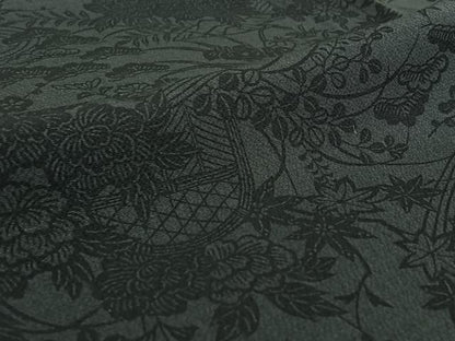 平和屋着物▽上質な小紋　単衣　流水花文　正絹　逸品　AABH8588jh