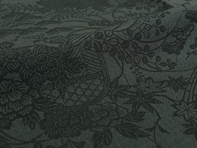 平和屋着物▽上質な小紋　単衣　流水花文　正絹　逸品　AABH8588jh