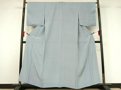 平和屋着物▽上質な色無地　単衣　秘色色　正絹　逸品　AABH8589jh