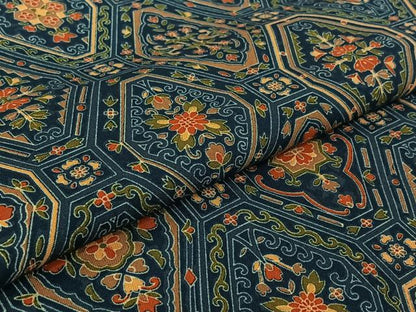 平和屋着物▽上質な小紋　単衣　蜀江花文　正絹　逸品　AABH8592jh