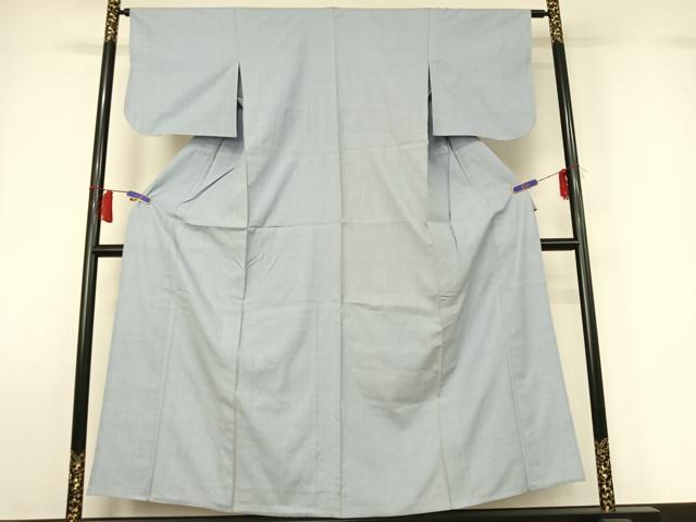 平和屋着物▽本場結城紬　重要無形文化財　単衣　色無地　淡藤色　正絹　逸品　AABH8594jh 平和屋着物▽本場結城紬 重要無形文化財 単衣 色無地 淡藤
