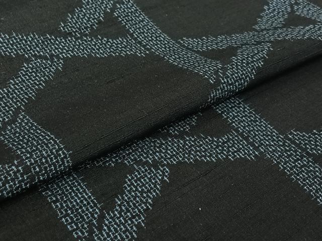 平和屋着物▽上質な紬　単衣　籬文　正絹　逸品　AABH8595jh