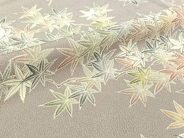 平和屋着物▽上質な小紋　単衣　枝葉文　正絹　逸品　AABH8601jh 平和屋着物▽上質な小紋 単衣 枝葉文 正絹 逸品 AABH8601jhの通販 by