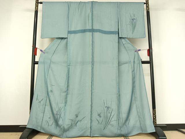 平和屋着物▽訪問着　無双　紗袷　紗×絽　流水花鳥文　金彩　正絹　逸品　AABH8602jh