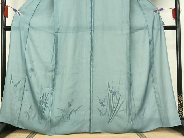 平和屋着物▽訪問着　無双　紗袷　紗×絽　流水花鳥文　金彩　正絹　逸品　AABH8602jh