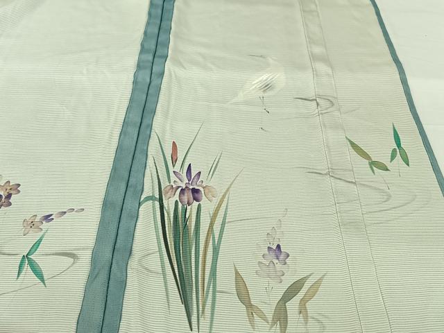 平和屋着物▽訪問着　無双　紗袷　紗×絽　流水花鳥文　金彩　正絹　逸品　AABH8602jh
