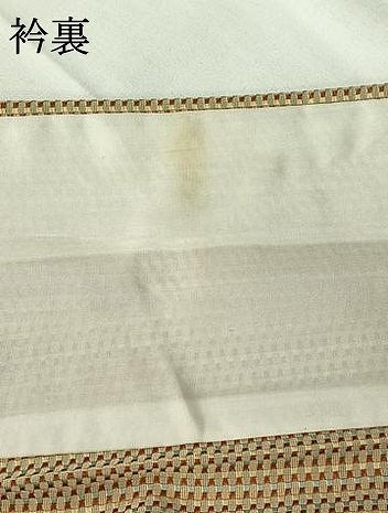 平和屋着物▽お召　単衣　格子　正絹　逸品　AABH8604jh