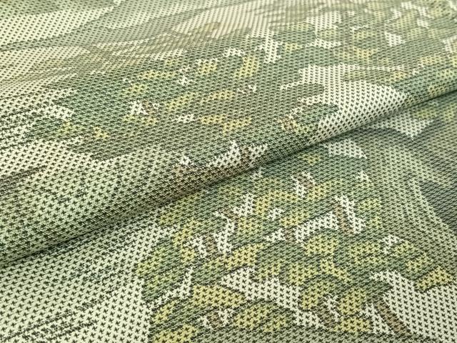 平和屋着物▽上質な小紋　単衣　紬地　風景文　正絹　逸品　AABH8608jh