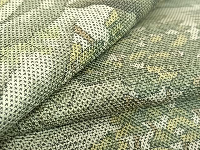 平和屋着物▽上質な小紋 単衣 紬地 風景文 正絹 逸品 AABH8608jh