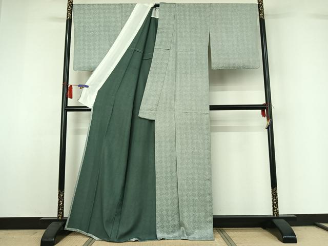 平和屋着物▽上質な小紋　単衣　幾何学文様　正絹　逸品　AABH8611jh 平和屋着物▽上質な小紋 単衣 幾何学文様 正絹 逸品 AABH8611jh