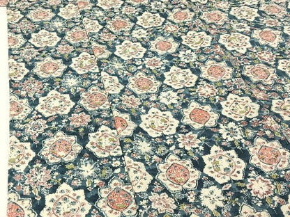 平和屋着物▽上質な小紋　単衣　草花文　正絹　逸品　AABH8612jh