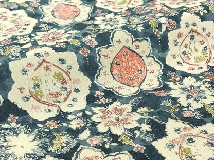 平和屋着物▽上質な小紋　単衣　草花文　正絹　逸品　AABH8612jh