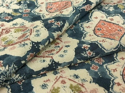 平和屋着物▽上質な小紋　単衣　草花文　正絹　逸品　AABH8612jh