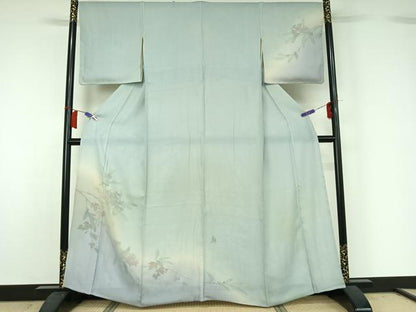 平和屋着物▽訪問着　無双　紗袷　紗×絽　枝花文　三越扱い　正絹　逸品　AABH8616jh