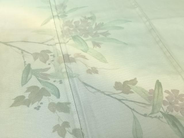 平和屋着物▽訪問着　無双　紗袷　紗×絽　枝花文　三越扱い　正絹　逸品　AABH8616jh