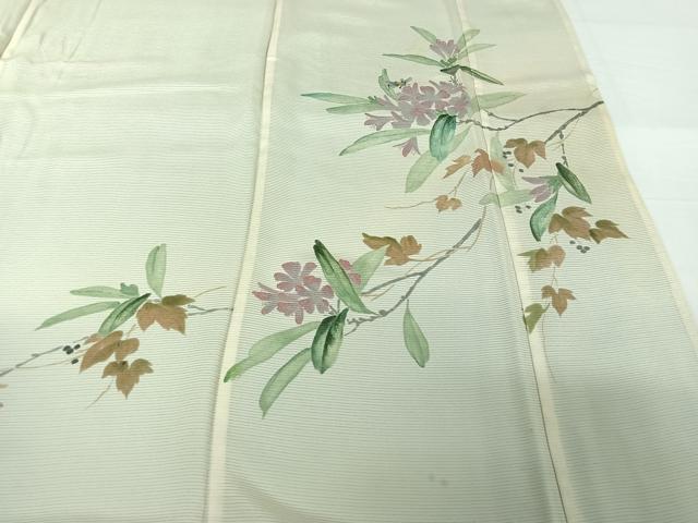 平和屋着物▽訪問着　無双　紗袷　紗×絽　枝花文　三越扱い　正絹　逸品　AABH8616jh