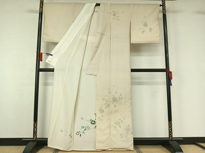 平和屋着物▽訪問着　無双　紗袷　紗×絽　手描き　草花文　三越扱い　正絹　逸品　AABH8618jh