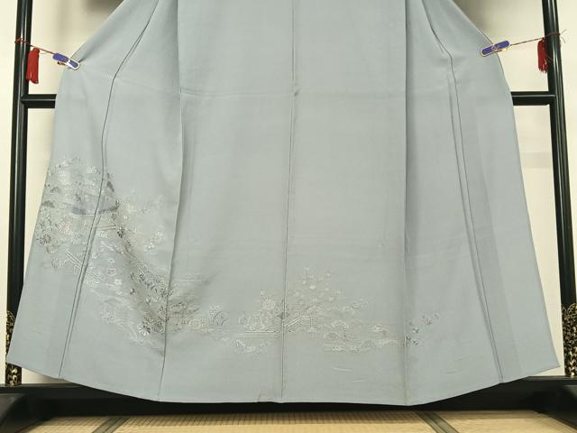 平和屋着物▽訪問着　単衣　中国三大刺繍　汕頭刺繍　スワトウ刺繍　総刺繍　風景花文　正絹　逸品　AABH8619jh