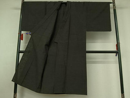 平和屋着物▽男性　本場真綿絢結城紬　単衣　アンサンブル　霞文　証紙付き　正絹　逸品　AABH8630jh