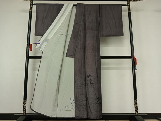 平和屋着物▽訪問着　無双　紗袷　紗×絽　流水文　花鳥風月　正絹　逸品　AABH8633jh