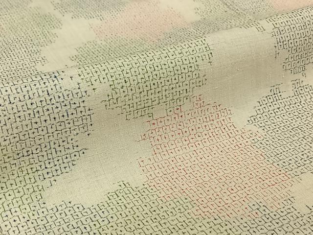 平和屋着物▽本場結城紬　単衣　80亀甲　雪輪文　正絹　逸品　AABH8634jh