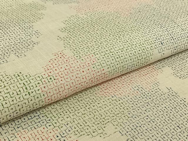平和屋着物▽本場結城紬　単衣　80亀甲　雪輪文　正絹　逸品　AABH8634jh