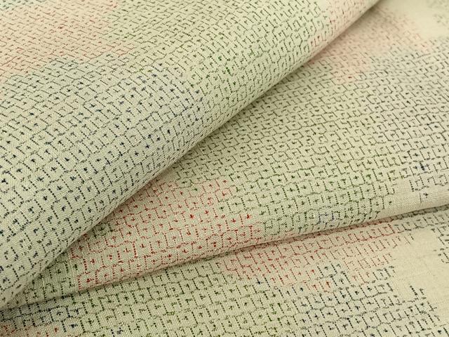 平和屋着物▽本場結城紬　単衣　80亀甲　雪輪文　正絹　逸品　AABH8634jh