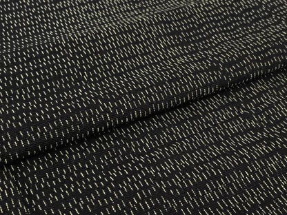 平和屋着物▽上質な紬　単衣　変わり縞　黒地　正絹　逸品　AABH8641jh
