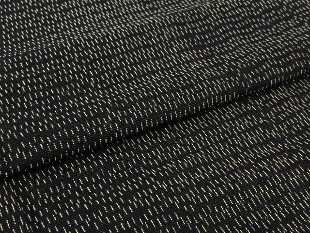 平和屋着物▽上質な紬　単衣　変わり縞　黒地　正絹　逸品　AABH8641jh