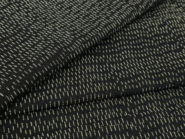 平和屋着物▽上質な紬　単衣　変わり縞　黒地　正絹　逸品　AABH8641jh
