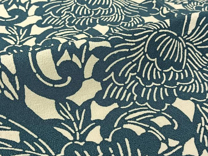平和屋着物▽上質な小紋　単衣　花唐草文　正絹　逸品　AABH8642jh