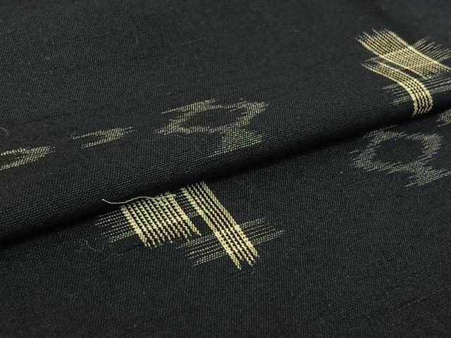 平和屋着物▽上質な紬　単衣　琉球絣　正絹　逸品　AABH8646jh
