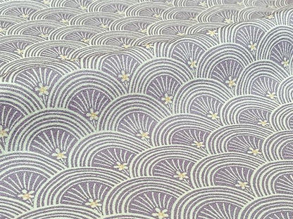 平和屋着物▽上質な小紋　単衣　青海波花文　正絹　逸品　AABH8647jh
