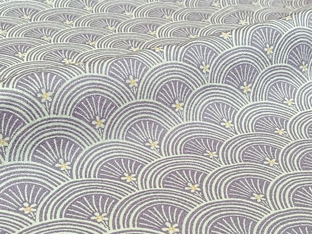 平和屋着物▽上質な小紋　単衣　青海波花文　正絹　逸品　AABH8647jh