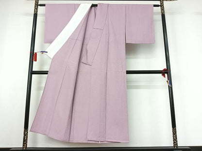 平和屋着物▽上質な色無地　単衣　淡紅藤色　正絹　逸品　AABH8652jh