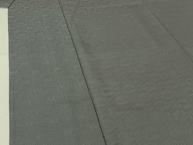 平和屋着物▽上質な色無地　単衣　有栖川地紋　銀鼠色　正絹　逸品　AABH8655jh