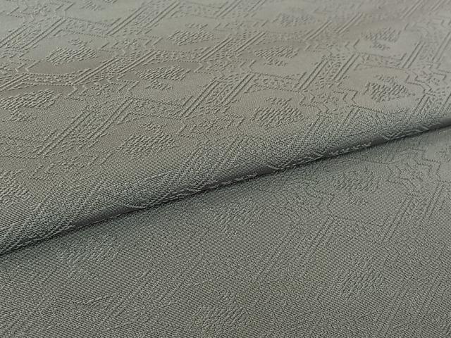平和屋着物▽上質な色無地　単衣　有栖川地紋　銀鼠色　正絹　逸品　AABH8655jh