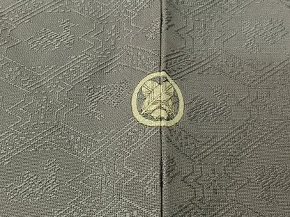 平和屋着物▽上質な色無地　単衣　有栖川地紋　銀鼠色　正絹　逸品　AABH8655jh