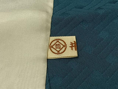 平和屋着物▽上質な色無地　単衣　網代地紋　褐返色　正絹　逸品　AABH8658jh