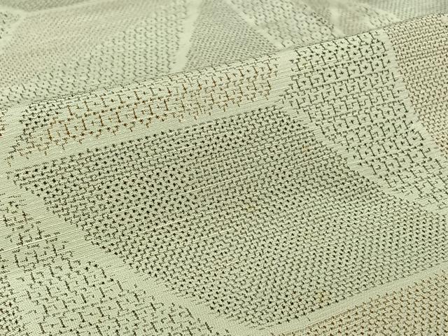 平和屋着物▽上質な紬　単衣　麻の葉文様　正絹　逸品　AABH8664jh