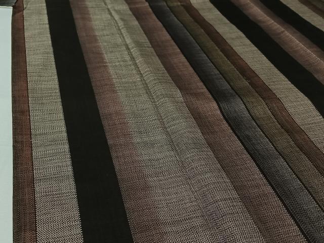 平和屋着物▽本場大島紬　単衣　9マルキ　縞　正絹　逸品　AABH8665jh