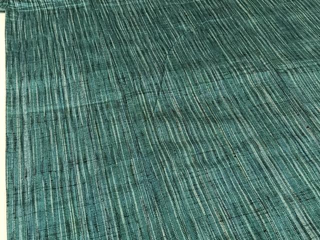 平和屋着物▽上質な紬　単衣　縞　正絹　逸品　AABH8666jh