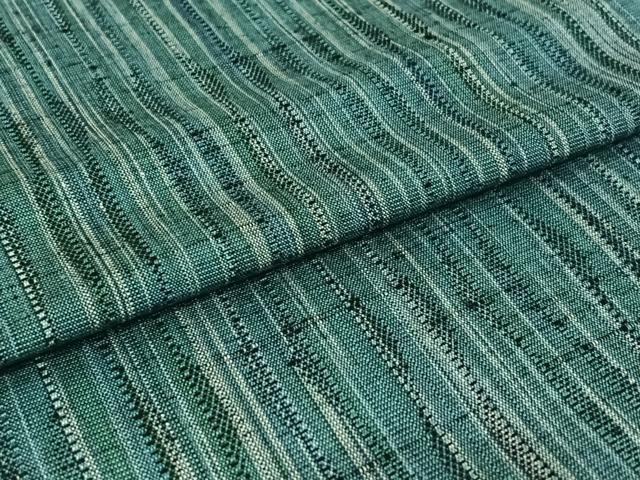 平和屋着物▽上質な紬　単衣　縞　正絹　逸品　AABH8666jh