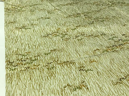 平和屋着物▽本場大島紬　染大島　単衣　草葉文　正絹　逸品　AABH8667jh