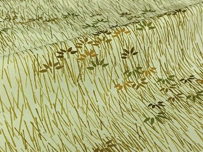 平和屋着物▽本場大島紬　染大島　単衣　草葉文　正絹　逸品　AABH8667jh