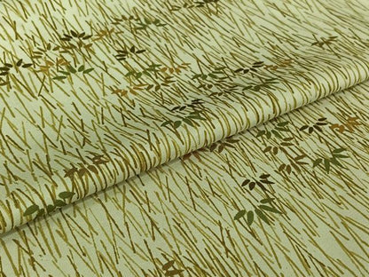 平和屋着物▽本場大島紬　染大島　単衣　草葉文　正絹　逸品　AABH8667jh